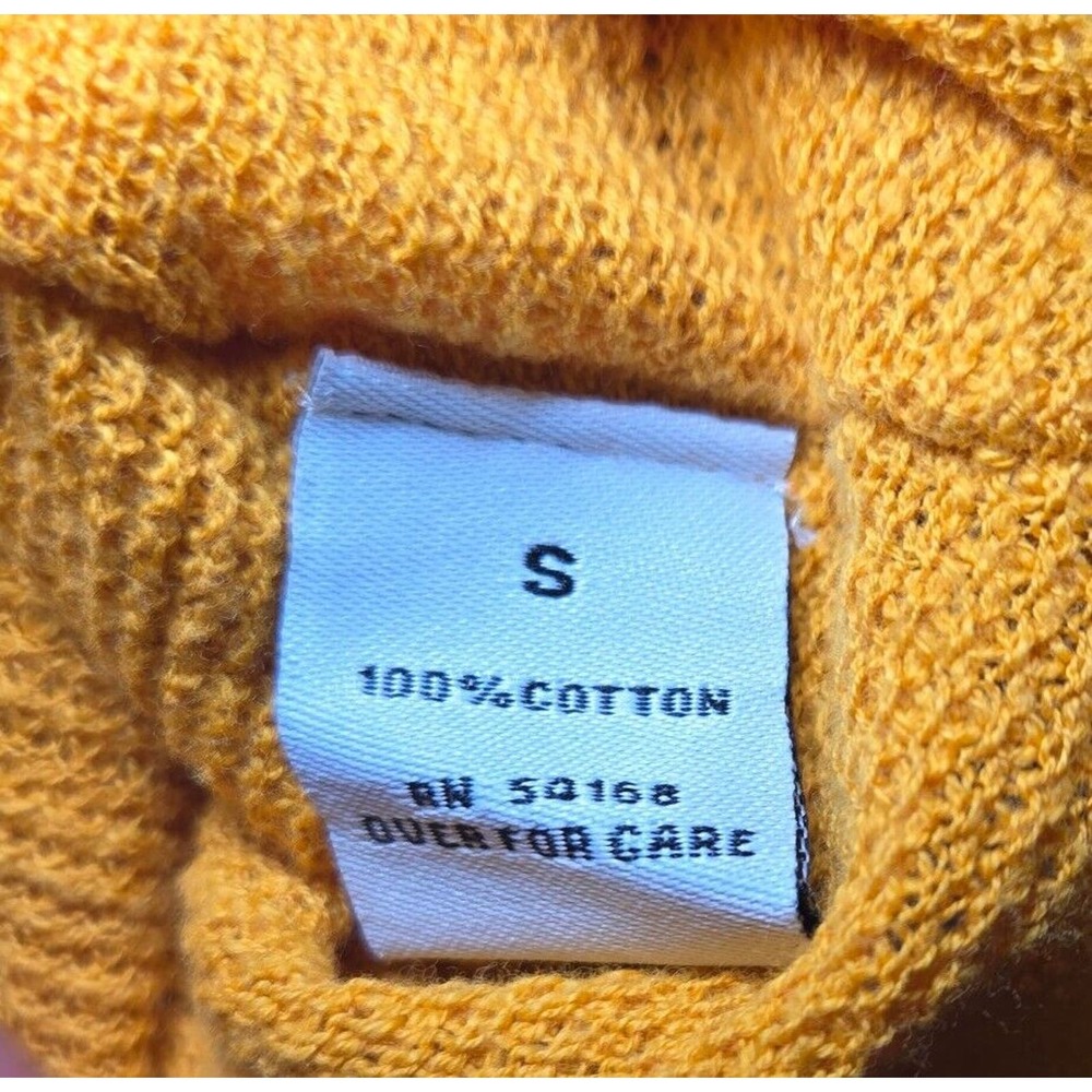 Elliott Lauren Waffle Knit Lightweight Inside Out Yellow Sweater Small - Picture 4 of 4